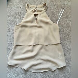 Sleeveless Beige Tank Top